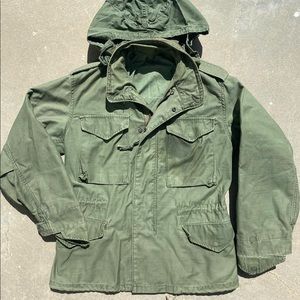 Vintage late 60s military hooded field jacket